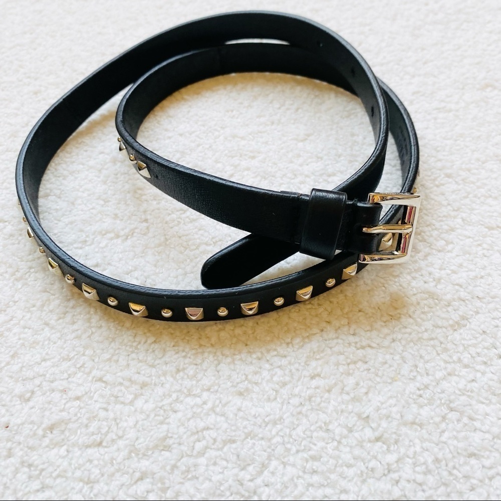 Prada leather belt with metal studs